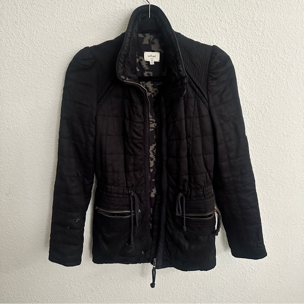 Blank NYC Charcoal Distressed Raw Hem Denim Jean Jacket size xs - Picture 6 of 7